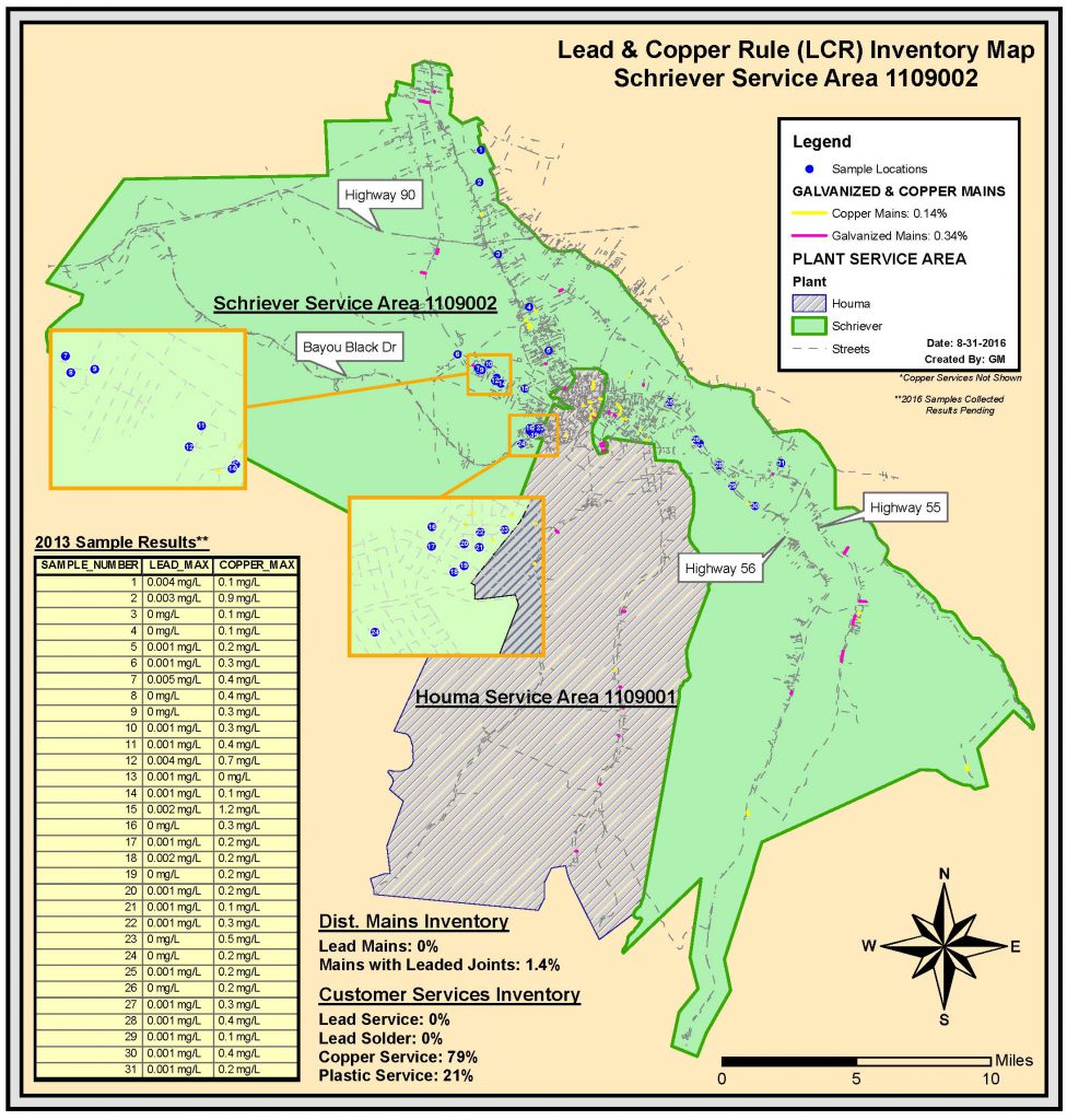 Terrebonne Parish Lead and Copper Rule Inventory Map